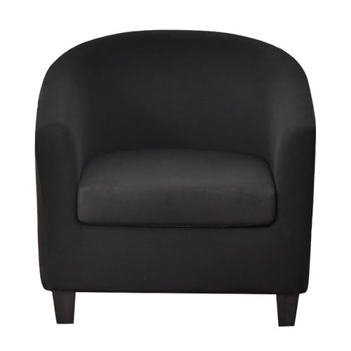 WWQQKJ Stretch-Bezug for Chesterfield-Sessel for 1-Sitzer-Cocktailsessel, Bezug for Chesterfield-Sessel, 2-teilig, universeller Sesselbezug(Black) von WWQQKJ