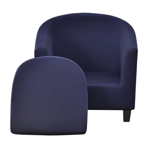 WWQQKJ Stretch-Bezug for Chesterfield-Sessel for 1-Sitzer-Cocktailsessel, Bezug for Chesterfield-Sessel, 2-teilig, universeller Sesselbezug(Blu Navy) von WWQQKJ