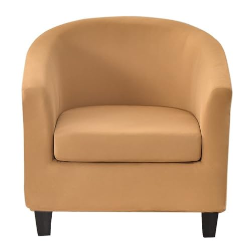 WWQQKJ Stretch-Bezug for Chesterfield-Sessel for 1-Sitzer-Cocktailsessel, Bezug for Chesterfield-Sessel, 2-teilig, universeller Sesselbezug(Camel) von WWQQKJ