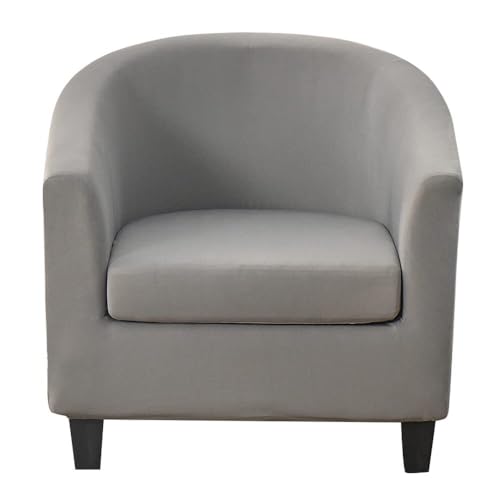 WWQQKJ Stretch-Bezug for Chesterfield-Sessel for 1-Sitzer-Cocktailsessel, Bezug for Chesterfield-Sessel, 2-teilig, universeller Sesselbezug(Light Grey) von WWQQKJ