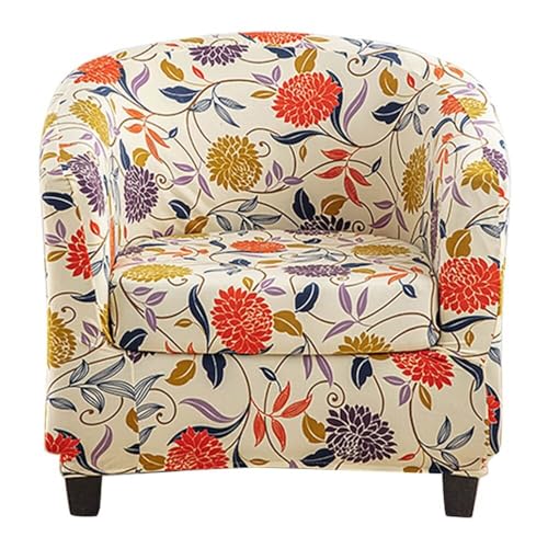 WWQQKJ Stretch-Bezug for Chesterfield-Sessel for 1-Sitzer-Cocktailsessel, Bezug for Chesterfield-Sessel, 2-teilig, universeller Sesselbezug(Vitigno Fiorito) von WWQQKJ