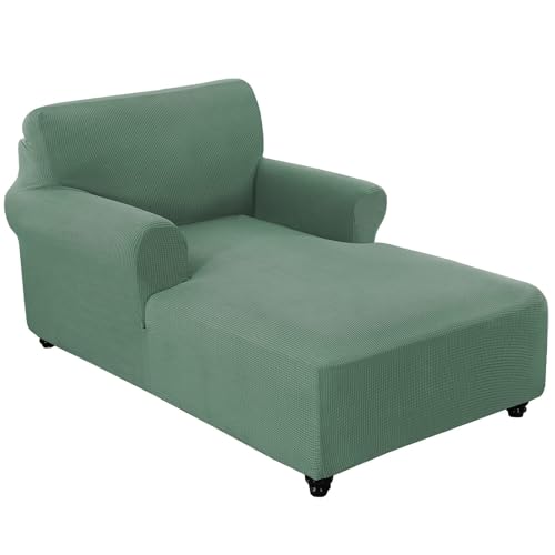 WWQQKJ Stretch-Chaiselongue-Schonbezug mit doppelter Armlehne, Bezug for Wohnzimmer-Chaiselongue, Bezug mit doppelter Armlehne, Chaiselongue-Schonbezug, Chaiselongue-Bezug(Erba Verde) von WWQQKJ
