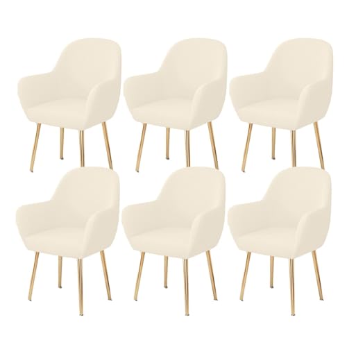 WWQQKJ Stretch-Esszimmerstuhl-Schonbezug, Abnehmbarer Stuhlbezug for Wohnzimmer-Schreibtischstühle, Weicher Spandex-Esszimmerstuhlbezug, Waschbar(A,6 Pezzo) von WWQQKJ