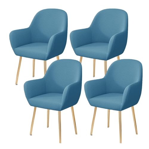 WWQQKJ Stretch-Esszimmerstuhl-Schonbezug, Abnehmbarer Stuhlbezug for Wohnzimmer-Schreibtischstühle, Weicher Spandex-Esszimmerstuhlbezug, Waschbar(Blu,4 Pezzo) von WWQQKJ