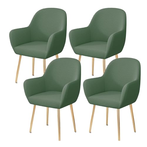 WWQQKJ Stretch-Esszimmerstuhl-Schonbezug, Abnehmbarer Stuhlbezug for Wohnzimmer-Schreibtischstühle, Weicher Spandex-Esszimmerstuhlbezug, Waschbar(Verde Chiaro,4 Pezzo) von WWQQKJ