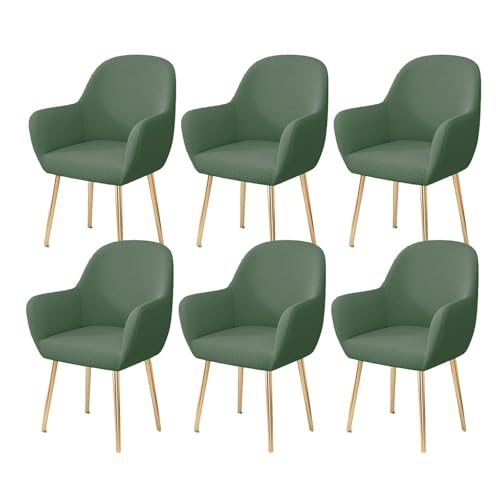 WWQQKJ Stretch-Esszimmerstuhl-Schonbezug, Abnehmbarer Stuhlbezug for Wohnzimmer-Schreibtischstühle, Weicher Spandex-Esszimmerstuhlbezug, Waschbar(Verde Chiaro,6 Pezzo) von WWQQKJ