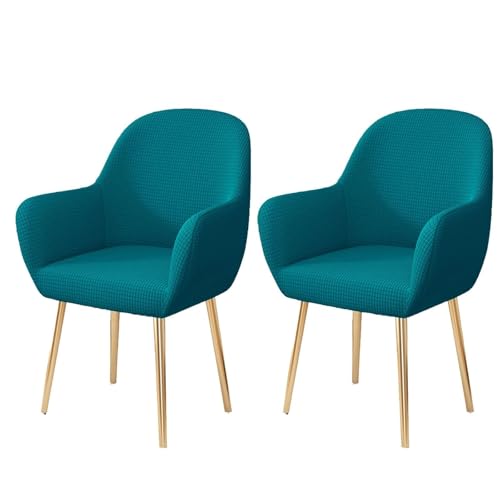 WWQQKJ Stretch-Esszimmerstuhl-Schonbezug, Abnehmbarer Stuhlbezug for Wohnzimmer-Schreibtischstühle, Weicher Spandex-Esszimmerstuhlbezug, Waschbar(Verde Scuro,2 Pezzo) von WWQQKJ