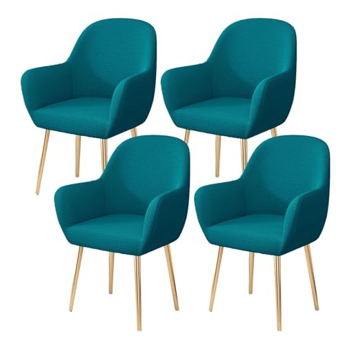 WWQQKJ Stretch-Esszimmerstuhl-Schonbezug, Abnehmbarer Stuhlbezug for Wohnzimmer-Schreibtischstühle, Weicher Spandex-Esszimmerstuhlbezug, Waschbar(Verde Scuro,4 Pezzo) von WWQQKJ
