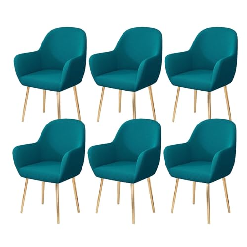 WWQQKJ Stretch-Esszimmerstuhl-Schonbezug, Abnehmbarer Stuhlbezug for Wohnzimmer-Schreibtischstühle, Weicher Spandex-Esszimmerstuhlbezug, Waschbar(Verde Scuro,6 Pezzo) von WWQQKJ