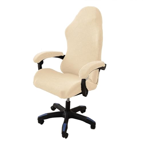 WWQQKJ Stretch-Gaming-Stuhlbezug, ergonomischer Gaming-Stuhlbezug, Bürostuhlbezug mit Armlehnen/Stuhlrückenlehne for Computerspielstuhl (Color : Beige) von WWQQKJ