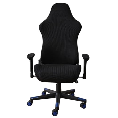 WWQQKJ Stretch-Gaming-Stuhlbezug, ergonomischer Gaming-Stuhlbezug, Bürostuhlbezug mit Armlehnen/Stuhlrückenlehne for Computerspielstuhl (Color : Black Nero) von WWQQKJ
