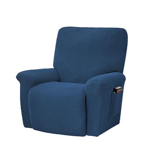 WWQQKJ Stretch Jacquard Rutschfester 4-teiliger Relaxsesselbezug, Relaxsessel-Sitzbezug(Blue) von WWQQKJ