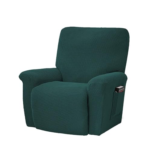 WWQQKJ Stretch Jacquard Rutschfester 4-teiliger Relaxsesselbezug, Relaxsessel-Sitzbezug(Dark Green) von WWQQKJ