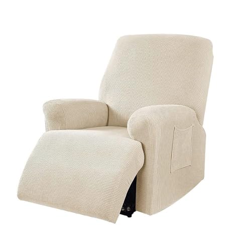 WWQQKJ Stretch-Jacquard-Sesselbezug for Relaxsessel mit Taschen, Sofaschutz(Panna) von WWQQKJ