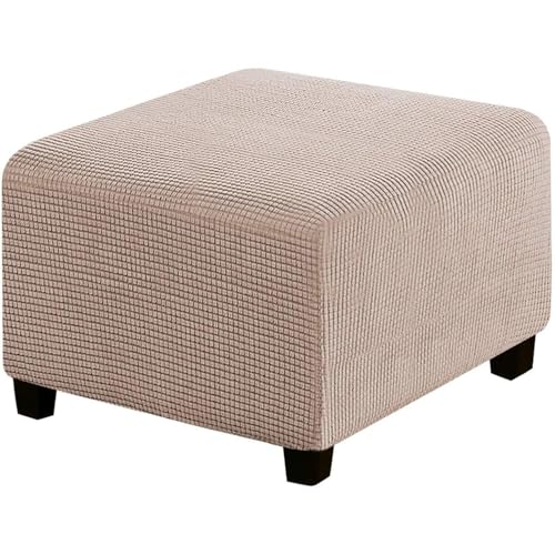 WWQQKJ Stretch-Pouf-Bezug, Sofabezug, Ottoman-Bezug, Stretch-Stoff, Jacquard-Polsterbezug(Cachi,XL) von WWQQKJ