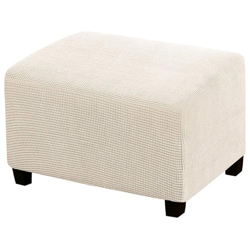 WWQQKJ Stretch-Pouf-Bezug, Sofabezug, Ottoman-Bezug, Stretch-Stoff, Jacquard-Polsterbezug(Naturale,Large) von WWQQKJ