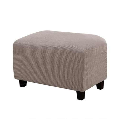WWQQKJ Stretch-Pouf-Bezug, Sofabezug, Ottoman-Bezug, Stretch-Stoff, Jacquard-Polsterbezug(Taupe,Large) von WWQQKJ
