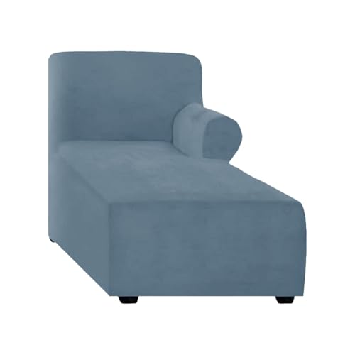 WWQQKJ Stretch-Samt-Chaiselongue-Schonbezug, Chaiselongue-Bezug Links/rechts for das Schlafzimmer im Innenbereich, maschinenwaschbar(Grigio Blu,Right) von WWQQKJ