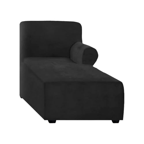 WWQQKJ Stretch-Samt-Chaiselongue-Schonbezug, Chaiselongue-Bezug Links/rechts for das Schlafzimmer im Innenbereich, maschinenwaschbar(Nero,Right) von WWQQKJ