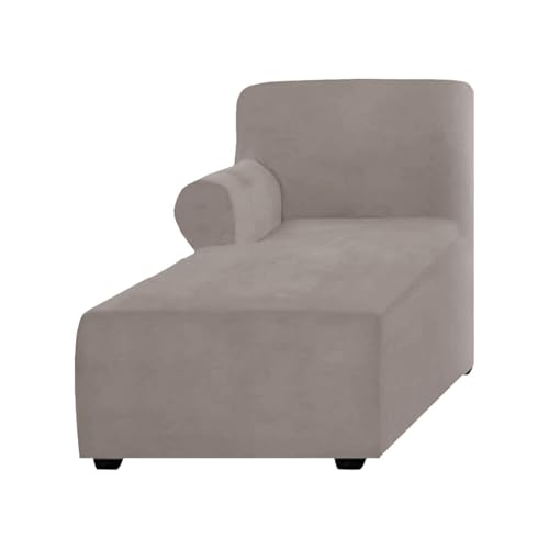 WWQQKJ Stretch-Samt-Chaiselongue-Schonbezug, Chaiselongue-Bezug Links/rechts for das Schlafzimmer im Innenbereich, maschinenwaschbar(Taupe,Left) von WWQQKJ