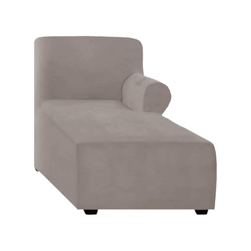 WWQQKJ Stretch-Samt-Chaiselongue-Schonbezug, Chaiselongue-Bezug Links/rechts for das Schlafzimmer im Innenbereich, maschinenwaschbar(Taupe,Right) von WWQQKJ