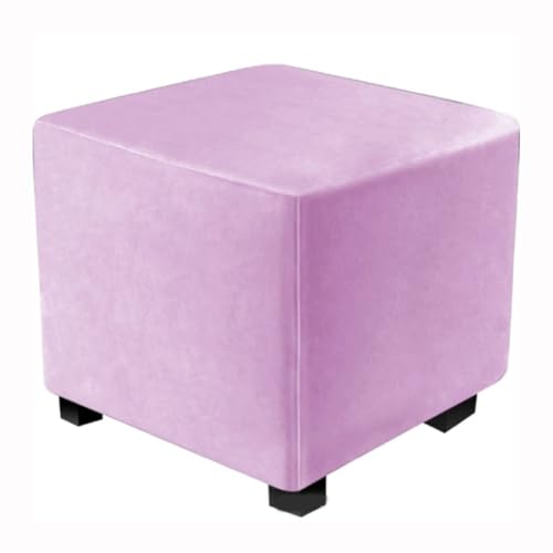 WWQQKJ Stretch-Samt-Quadrat-Pouf-Bezug 40 x 40/60 x 60/90 x 90 cm Kleiner quadratischer Pouf-Bezug Quadratischer Ottoman-Pouf-Bezug und Sofa-Bezug Fußhocker-Bezug(Light Pink,80X80cm(32x32in)) von WWQQKJ