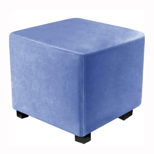 WWQQKJ Stretch-Samt-Quadrat-Pouf-Bezug 40 x 40/60 x 60/90 x 90 cm Kleiner quadratischer Pouf-Bezug Quadratischer Ottoman-Pouf-Bezug und Sofa-Bezug Fußhocker-Bezug(Sky Blue,80X80cm(32x32in)) von WWQQKJ