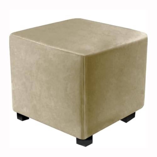 WWQQKJ Stretch-Samt-Quadrat-Pouf-Bezug 40 x 40/60 x 60/90 x 90 cm Kleiner quadratischer Pouf-Bezug Quadratischer Ottoman-Pouf-Bezug und Sofa-Bezug Fußhocker-Bezug(Taupe,60x60cm(24x24in)) von WWQQKJ