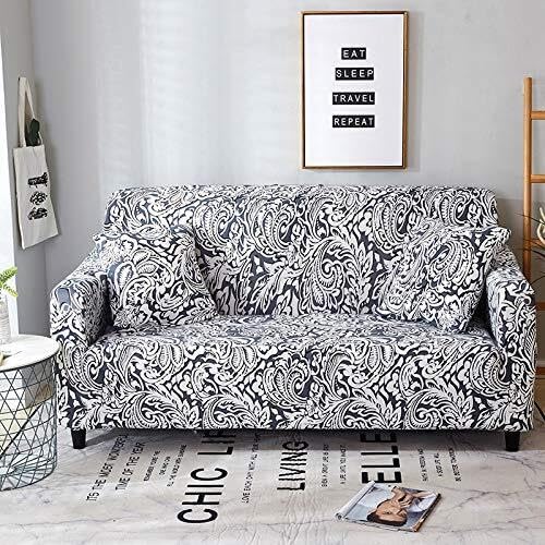 WWQQKJ Stretch-Sofabezüge mit Blumendruck, 1/2/3/4-Sitzer-Sofabezug, universell, Sofa-Schonbezüge for die Wohnzimmerecke(11,1-Seater 90-140cm) von WWQQKJ