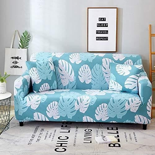 WWQQKJ Stretch-Sofabezüge mit Blumendruck, 1/2/3/4-Sitzer-Sofabezug, universell, Sofa-Schonbezüge for die Wohnzimmerecke(17,4-Seater 235-300cm) von WWQQKJ