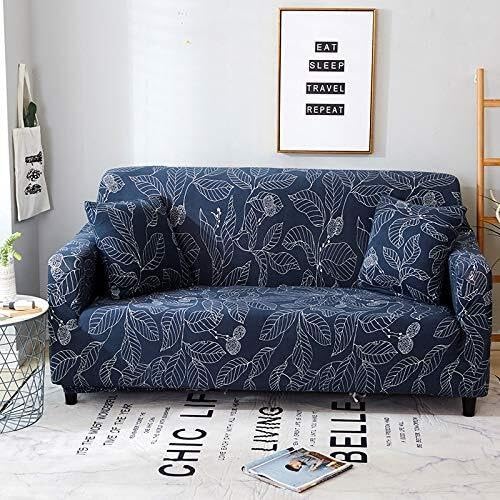 WWQQKJ Stretch-Sofabezüge mit Blumendruck, 1/2/3/4-Sitzer-Sofabezug, universell, Sofa-Schonbezüge for die Wohnzimmerecke(24,4-Seater 235-300cm) von WWQQKJ