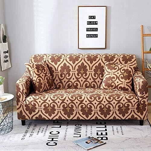 WWQQKJ Stretch-Sofabezüge mit Blumendruck, 1/2/3/4-Sitzer-Sofabezug, universell, Sofa-Schonbezüge for die Wohnzimmerecke(4,2-Seater 145-185cm) von WWQQKJ