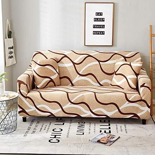 WWQQKJ Stretch-Sofabezüge mit Blumendruck, 1/2/3/4-Sitzer-Sofabezug, universell, Sofa-Schonbezüge for die Wohnzimmerecke(7,3-Seater 190-230cm) von WWQQKJ