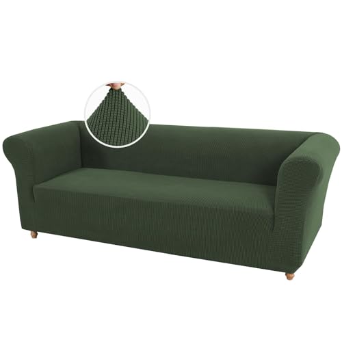 WWQQKJ Stretch-Sofabezug for Chesterfield-Sofa, dicker Jacquard-Sofabezug for 1/2/3-Sitzer, 1 Stück, Rutschfester Möbelschutz for Haustiere(Dark green,Divano) von WWQQKJ