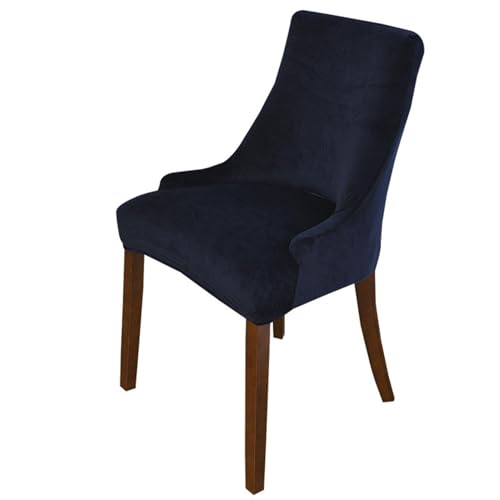 WWQQKJ Stretch-Stuhlbezug mit Rückenlehne und Armlehne, Samt, Esszimmerstuhlbezug, Wohnzimmersesselbezug, Küchenstuhlbezug, Schreibtischsessel, modern(Royal Blue,6PCS) von WWQQKJ