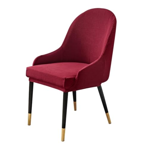 WWQQKJ Stuhlbezug mit Rückenlehne, Elegante Stretch-Esszimmerstuhlbezüge mit Armlehnen Esszimmerstuhlbezug Wohnzimmer Schreibtischstuhlbezug(Red Rosso,1PC) von WWQQKJ