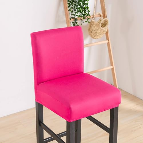 WWQQKJ Stuhlhussen for Barstühle mit kurzer Rückenlehne, Schonbezüge for Hocker mit niedriger Rückenlehne, 4 Stück, Hellgrau(Rosso Rosa,2 pezzi) von WWQQKJ