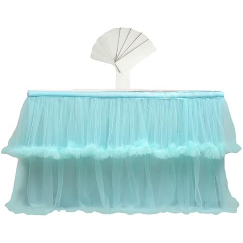 WWQQKJ Tüll-Tischrock, Tutu-Tischröcke for Babyparty, Rosa(Verde,76 H x L 190 cm) von WWQQKJ