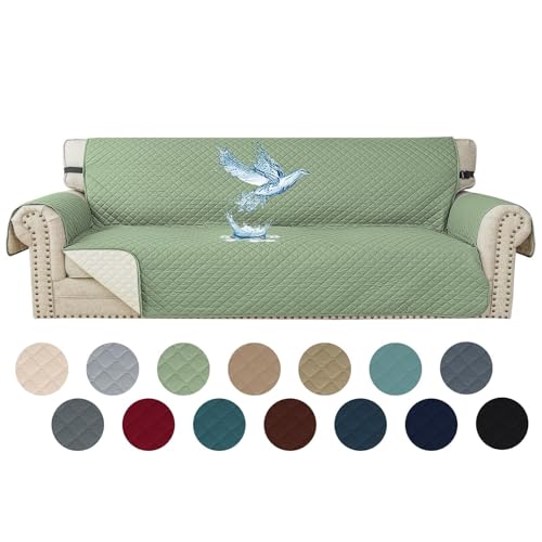WWQQKJ Wasserdichter Sofabezug 1 Sitzer, Sesselbezug, Universal-Sofaschutz mit Armlehnen, rutschfest, verdickt, Schutz vor Kratzern durch Katzen und Hunde(Vert Menthe,4 Places) von WWQQKJ