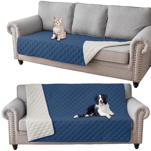 WWQQKJ wasserdichte Hundedecke, kratzfester Sofabezug for Katzen, Sofabezug for Haustiere mit Rutschfester Gummiunterseite, Tagesdecke(Blu,173x208cm) von WWQQKJ