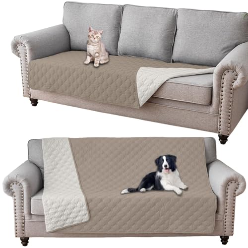 WWQQKJ wasserdichte Hundedecke, kratzfester Sofabezug for Katzen, Sofabezug for Haustiere mit Rutschfester Gummiunterseite, Tagesdecke(Cachi,102x127cm) von WWQQKJ