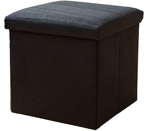 Fußhocker Ottomane Fußstütze Home Folding Cube Fußhocker Aufbewahrungsbox Spielzeugkiste Sofahocker Geeignet für Büro Schlafzimmer Wohnzimmer-25x25x25cm(10x10x10inch)-Armeegrün (38x38x38cm(1 von WWTSMYXGS