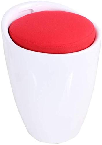 Pu-Leder-Aufbewahrungshocker mit abnehmbarem Sitzkissen, Fußhocker-Fußstütze, Ottoman-Polsterhocker, Wäscheaufbewahrungseimer für Badezimmer (Farbe: A) von WWTSMYXGS