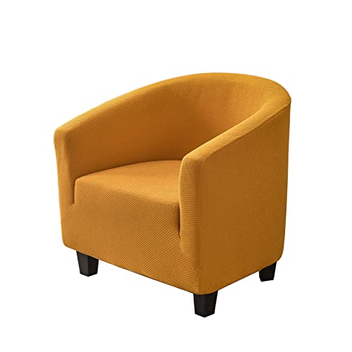 Elastischer Jacquard Tub Stuhlhussen,Club Chair Schonbezug Elastisch Stretch Sofahusse Husse Wanne Stuhlhussen Für Clubsessel Loungesessel Cocktailsessel Schonbezüge (Gelb) von WWYL