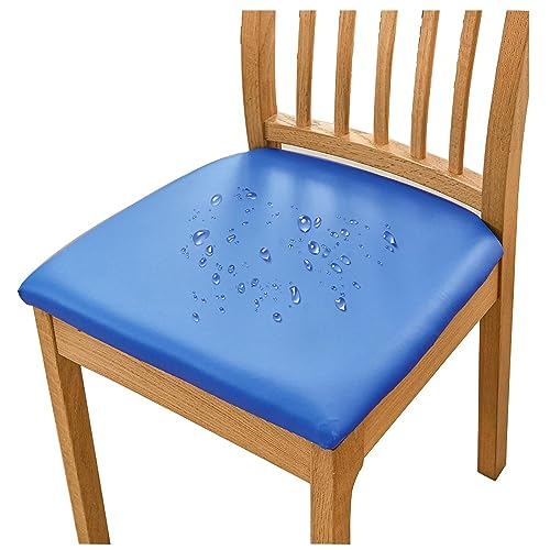 Esszimmerstuhl Sitzbezüge, Stuhlbezug Sitzfläche Weich Sitzbezug Stuhl Stretch-sitzbezüge, Stuhlbezug Sitzfläche Weich Sitzbezug Stuhl (Dunkelblau,6er Set) von WWYL