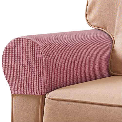 WWYL Sofa Armlehnenbezüge,Elastische ArmlehnenbezüGe,Abnehmbar Waschbar, Anti-Rutsch,Armkappen FüR Sessel, Sofa, Sessel Stretch Fit (Rosa,2 StüCke) von WWYL