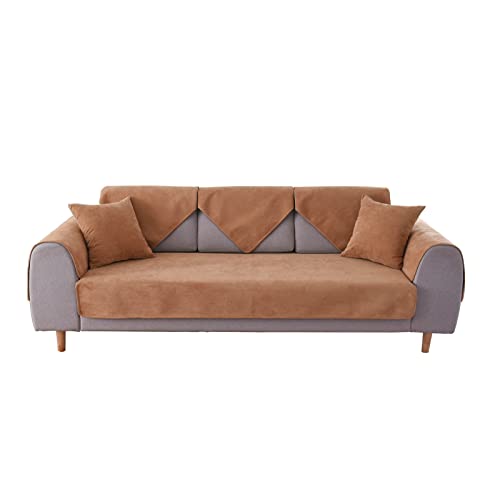 WWYL Sofabezug,Sessel- und Sofaschoner,wasserdichte Sofa Überwürfe,Anti-Rutsch-Kissen, Sofa-Kissen,Schutz vor Haustieren, Flecken, Verschleiß und Abrieb (Braun,70 x 120cm) von WWYL