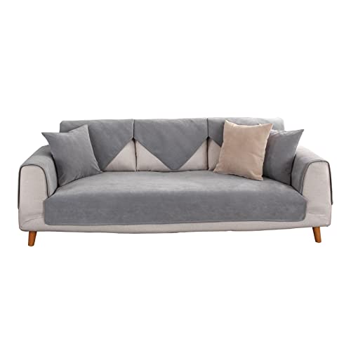 WWYL Sofabezug,Sessel- und Sofaschoner,wasserdichte Sofa Überwürfe,Anti-Rutsch-Kissen, Sofa-Kissen,Schutz vor Haustieren, Flecken, Verschleiß und Abrieb (Grau,90 x 180cm) von WWYL