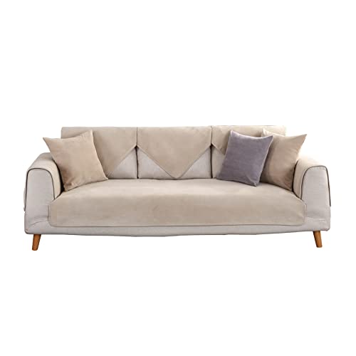 WWYL Sofabezug,Sessel- und Sofaschoner,wasserdichte Sofa Überwürfe,Anti-Rutsch-Kissen, Sofa-Kissen,Schutz vor Haustieren, Flecken, Verschleiß und Abrieb (Khaki,70 x 180cm) von WWYL