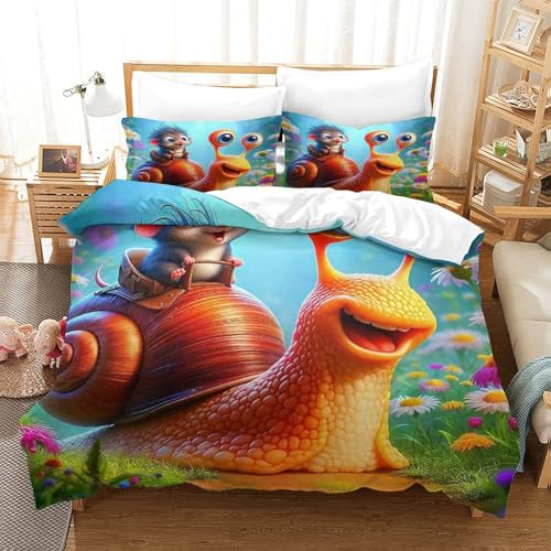 WXBASLEMD 3D-gedrucktes Mausmuster, Bettwäsche Set Weichen Bequemen, Tiere Bettwäsche, Mit Reißverschluss Und Kissenbezüge, Für Kinder Jungen Mädchen King（220x240cm） von WXBASLEMD